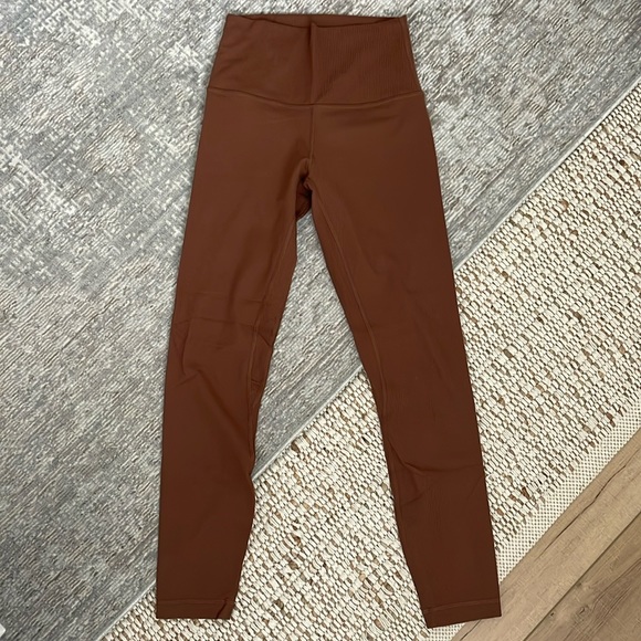 lululemon athletica Pants - lululemon athletica High-Waist Ribbed Leggings in Brown
